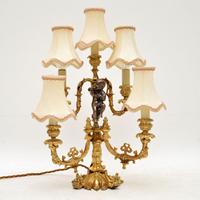 French Gilt Metal Candelabra Table Lamp (2 of 9) French Gilt Metal Candelabra Table Lamp (2 of 9)