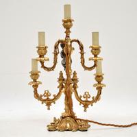 French Gilt Metal Candelabra Table Lamp (3 of 9) French Gilt Metal Candelabra Table Lamp (3 of 9)