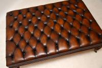 Large Antique Victorian Style Deep Buttoned Leather Stool / Coffee Table (4 of 9) Large Antique Victorian Style Deep Buttoned Leather Stool / Coffee Table (4 of 9)