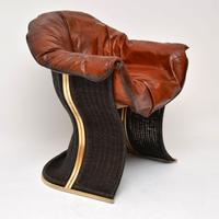 1970s Vintage Leather & Wicker ‘Venus’ Armchair by Pieff (3 of 10) 1970s Vintage Leather & Wicker ‘Venus’ Armchair by Pieff (3 of 10)
