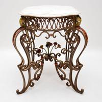 Antique Painted Iron Marble Top Table (9 of 12) Antique Painted Iron Marble Top Table (9 of 12)