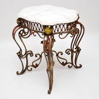 Antique Painted Iron Marble Top Table (12 of 12) Antique Painted Iron Marble Top Table (12 of 12)