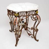 Antique Painted Iron Marble Top Table (3 of 12) Antique Painted Iron Marble Top Table (3 of 12)