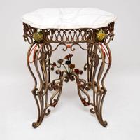 Antique Painted Iron Marble Top Table (2 of 12) Antique Painted Iron Marble Top Table (2 of 12)