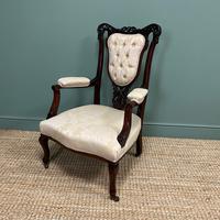 Elegant 19th Century Upholstered Antique Armchair (6 of 8) Elegant 19th Century Upholstered Antique Armchair (6 of 8)