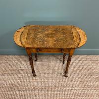 Remarkable Figured Walnut Small Drop Leaf Antique Victorian Side Table / Sofa Table (9 of 9) Remarkable Figured Walnut Small Drop Leaf Antique Victorian Side Table / Sofa Table (9 of 9)