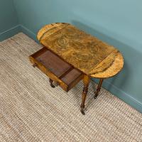 Remarkable Figured Walnut Small Drop Leaf Antique Victorian Side Table / Sofa Table (8 of 9) Remarkable Figured Walnut Small Drop Leaf Antique Victorian Side Table / Sofa Table (8 of 9)