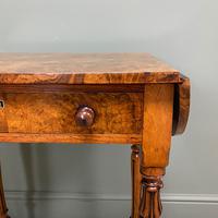 Remarkable Figured Walnut Small Drop Leaf Antique Victorian Side Table / Sofa Table (6 of 9) Remarkable Figured Walnut Small Drop Leaf Antique Victorian Side Table / Sofa Table (6 of 9)