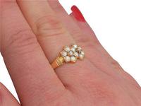 Pearl & Diamond, 18ct Yellow Gold Dress Ring - Antique 1871 (8 of 9) Pearl & Diamond, 18ct Yellow Gold Dress Ring - Antique 1871 (8 of 9)