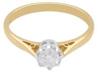 0.38ct Diamond & 18ct Yellow Gold, Platinum Set Solitaire Ring - Vintage c.1950 (7 of 9) 0.38ct Diamond & 18ct Yellow Gold, Platinum Set Solitaire Ring - Vintage c.1950 (7 of 9)