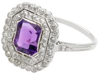 1.92ct Amethyst & 1.20ct Diamond, Platinum Dress Ring - Antique c.1920 (3 of 9) 1.92ct Amethyst & 1.20ct Diamond, Platinum Dress Ring - Antique c.1920 (3 of 9)