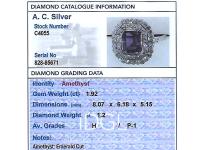 1.92ct Amethyst & 1.20ct Diamond, Platinum Dress Ring - Antique c.1920 (7 of 9) 1.92ct Amethyst & 1.20ct Diamond, Platinum Dress Ring - Antique c.1920 (7 of 9)