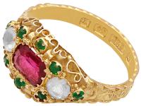 Paste & 15ct Yellow Gold Dress Ring - Antique Victorian 1873 (3 of 9) Paste & 15ct Yellow Gold Dress Ring - Antique Victorian 1873 (3 of 9)