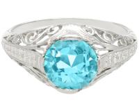 3.34ct Blue Zircon & Platinum Dress Ring - Antique c.1920 (4 of 9) 3.34ct Blue Zircon & Platinum Dress Ring - Antique c.1920 (4 of 9)