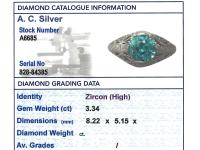 3.34ct Blue Zircon & Platinum Dress Ring - Antique c.1920 (6 of 9) 3.34ct Blue Zircon & Platinum Dress Ring - Antique c.1920 (6 of 9)