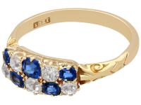 0.80ct Sapphire & 0.62ct Diamond, 18ct Yellow Gold Dress Ring - Antique c.1890 (3 of 9) 0.80ct Sapphire & 0.62ct Diamond, 18ct Yellow Gold Dress Ring - Antique c.1890 (3 of 9)