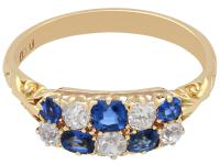 0.80ct Sapphire & 0.62ct Diamond, 18ct Yellow Gold Dress Ring - Antique c.1890 (4 of 9) 0.80ct Sapphire & 0.62ct Diamond, 18ct Yellow Gold Dress Ring - Antique c.1890 (4 of 9)