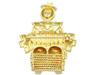 0.14ct Diamond & Ruby, 18ct Yellow Gold Accordion Brooch - Vintage c.1950 (5 of 9) 0.14ct Diamond & Ruby, 18ct Yellow Gold Accordion Brooch - Vintage c.1950 (5 of 9)