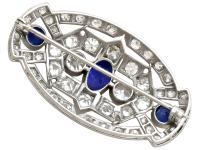 5.68ct Diamond & 2.35ct Sapphire, Platinum Brooch - Art Deco c.1930 (5 of 9) 5.68ct Diamond & 2.35ct Sapphire, Platinum Brooch - Art Deco c.1930 (5 of 9)
