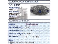 5.68ct Diamond & 2.35ct Sapphire, Platinum Brooch - Art Deco c.1930 (8 of 9) 5.68ct Diamond & 2.35ct Sapphire, Platinum Brooch - Art Deco c.1930 (8 of 9)
