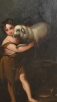 Pair Mid 19th Century Oils on Canvas of a Girl & Boy with Sheep (3 of 4) Pair Mid 19th Century Oils on Canvas of a Girl & Boy with Sheep (3 of 4)