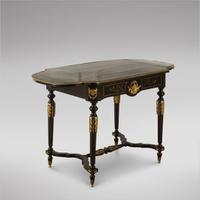 French 19th Century Ebonised Library Table (3 of 4) French 19th Century Ebonised Library Table (3 of 4)