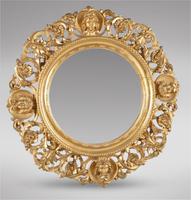 Pair of Italian Carved Giltwood Circular Mirrors (2 of 4) Pair of Italian Carved Giltwood Circular Mirrors (2 of 4)