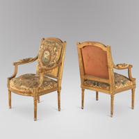 Pair of French Louis XVI Late 19th Century Armchairs (3 of 6) Pair of French Louis XVI Late 19th Century Armchairs (3 of 6)
