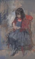 Peter Kuhfeld - Jemimah Sewing - Oil on Board (2 of 5) Peter Kuhfeld - Jemimah Sewing - Oil on Board (2 of 5)