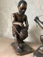 Pair of Small Vintage Tribal Men Dancing African Ethnographic Warrior Statues (23 of 24) Pair of Small Vintage Tribal Men Dancing African Ethnographic Warrior Statues (23 of 24)