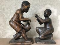 Pair of Small Vintage Tribal Men Dancing African Ethnographic Warrior Statues (18 of 24) Pair of Small Vintage Tribal Men Dancing African Ethnographic Warrior Statues (18 of 24)