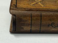 Rare Antique Olivewood Inlaid Marquetry Vesta Match Striker Case Book (18 of 18) Rare Antique Olivewood Inlaid Marquetry Vesta Match Striker Case Book (18 of 18)