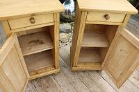 Large Pair of Old Stripped Pine Bedside Cabinets / Cupboards-We Deliver! (6 of 9) Large Pair of Old Stripped Pine Bedside Cabinets / Cupboards-We Deliver! (6 of 9)