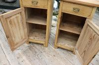 Nice 'Chunky' Pair of Old Stripped Pine Bedside Cabinets / Cupboards - We Deliver! (4 of 8) Nice 'Chunky' Pair of Old Stripped Pine Bedside Cabinets / Cupboards - We Deliver! (4 of 8)