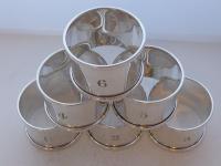 Boxed Set 6 Hallmarked Solid 1927 Silver Napkin Rings Serviette Ring Numbered (4 of 9) Boxed Set 6 Hallmarked Solid 1927 Silver Napkin Rings Serviette Ring Numbered (4 of 9)