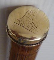 Walking Stick Cane 18ct Gold Button Top Pommel Partridge Wood Shaft C.1837 (3 of 11) Walking Stick Cane 18ct Gold Button Top Pommel Partridge Wood Shaft C.1837 (3 of 11)