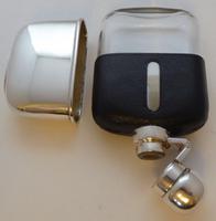 Silver Plated Leather Bound Glass Hip Flask Mint c.1930 (5 of 12) Silver Plated Leather Bound Glass Hip Flask Mint c.1930 (5 of 12)