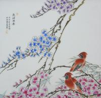 Antique Chinese Porcelain Plaque in Hardwood Frame Birds & Blossom (6 of 6) Antique Chinese Porcelain Plaque in Hardwood Frame Birds & Blossom (6 of 6)