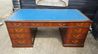 Quality Flame Mahogany Partners Desk (7 of 7) Quality Flame Mahogany Partners Desk (7 of 7)