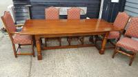 Quality Solid Oak Refectory Dining Table & 6 Chairs (2 of 9) Quality Solid Oak Refectory Dining Table & 6 Chairs (2 of 9)
