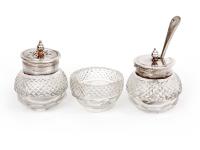 Antique Edwardian Silver Plated Golf Cruet with Three Cut Glass Bottles (5 of 5) Antique Edwardian Silver Plated Golf Cruet with Three Cut Glass Bottles (5 of 5)