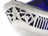 Silver George III Sugar Basket with Blue Glass Liner (5 of 7) Silver George III Sugar Basket with Blue Glass Liner (5 of 7)