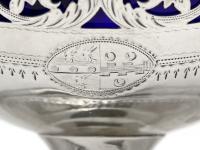 Silver George III Sugar Basket with Blue Glass Liner (7 of 7) Silver George III Sugar Basket with Blue Glass Liner (7 of 7)