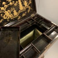 Regency Chinoiserie Sewing Table with Original Silk Sewing Bag (8 of 10) Regency Chinoiserie Sewing Table with Original Silk Sewing Bag (8 of 10)
