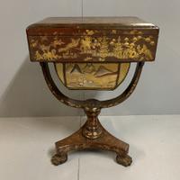 Regency Chinoiserie Sewing Table with Original Silk Sewing Bag (9 of 10) Regency Chinoiserie Sewing Table with Original Silk Sewing Bag (9 of 10)