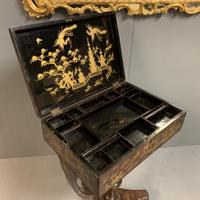 Regency Chinoiserie Sewing Table with Original Silk Sewing Bag (4 of 10) Regency Chinoiserie Sewing Table with Original Silk Sewing Bag (4 of 10)