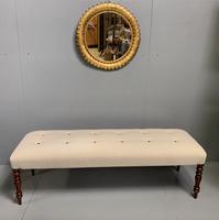 5' Regency Long Stool in a Buttoned Ticking Stripe (5 of 7) 5' Regency Long Stool in a Buttoned Ticking Stripe (5 of 7)