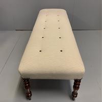 5' Regency Long Stool in a Buttoned Ticking Stripe (3 of 7) 5' Regency Long Stool in a Buttoned Ticking Stripe (3 of 7)