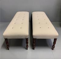 5' Regency Long Stool in a Buttoned Ticking Stripe (7 of 7) 5' Regency Long Stool in a Buttoned Ticking Stripe (7 of 7)