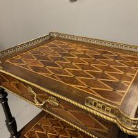 French Geometric Inlaid Amboyna Etagere Side Table (8 of 10) French Geometric Inlaid Amboyna Etagere Side Table (8 of 10)